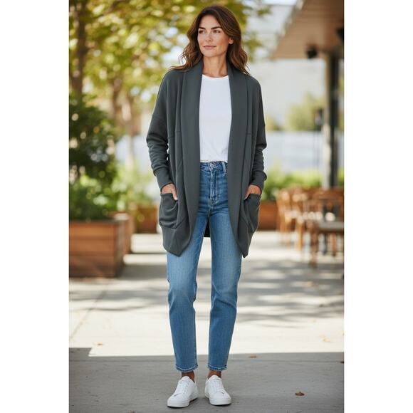 SPANX AirEssentials Cocoon Cardigan in Dark Palm, size xs/s